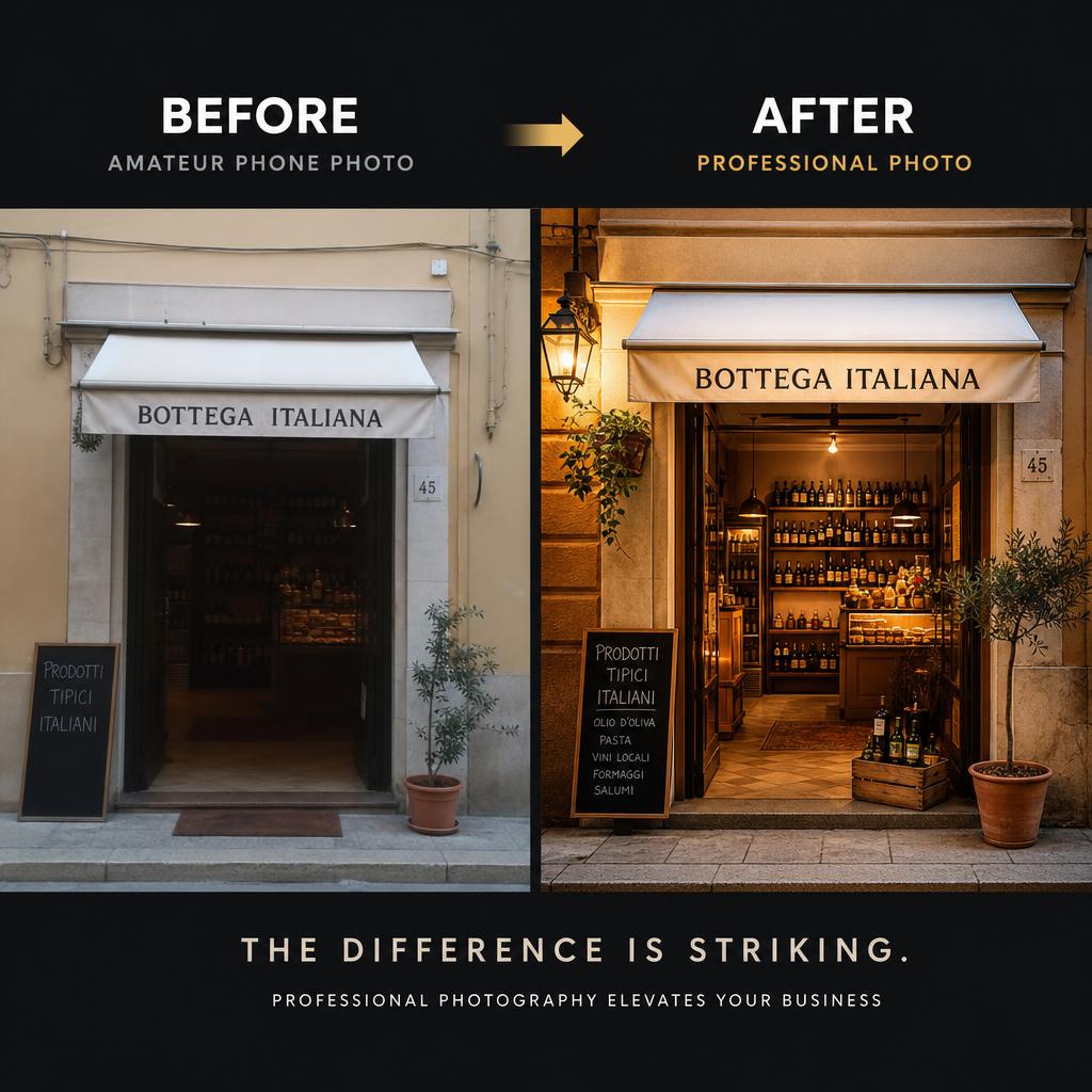 Prima e dopo — fotografia professionale vs foto amatoriale